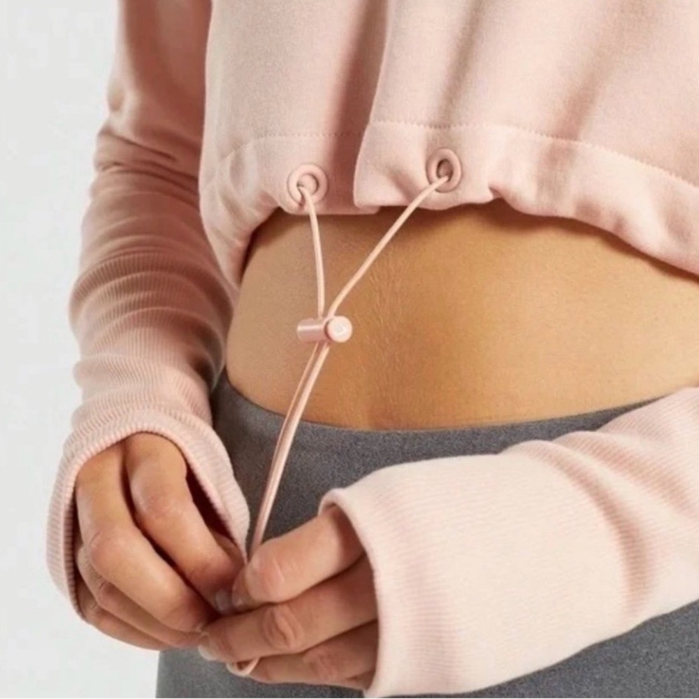 Excellent condition size XS Gymshark Light Pink Blush  Cropped Hoodie - Picture 4 of 13